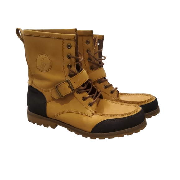 Polo Ralph Lauren Tan Weybrook Leather Boot, Men's 11, like new - Picture 1 of 6